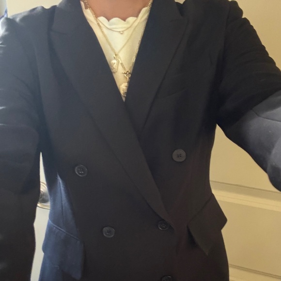 Elegant Black Double-Breasted Women's blazer dress- longer length . NWOT size 10 - Picture 5 of 6